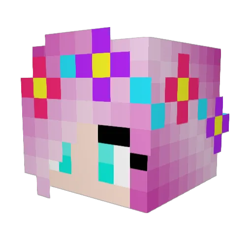 MarthMoo Minecraft avatar head, 3D render