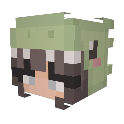 Marthou Minecraft avatar head, 3D render