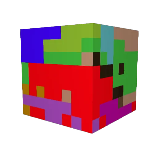 MartianSanta Minecraft avatar head, 3D render