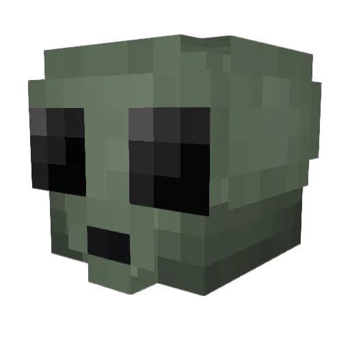 Martian_Alien Minecraft avatar head, 3D render