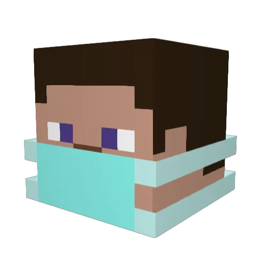 MartinAzarus Minecraft avatar head, 3D render
