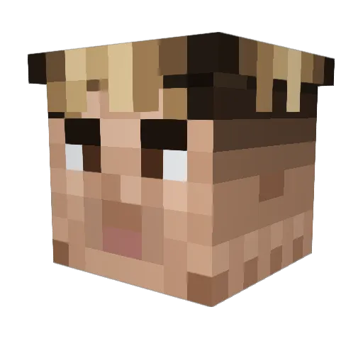 MartinLG34ea Minecraft avatar head, 3D render