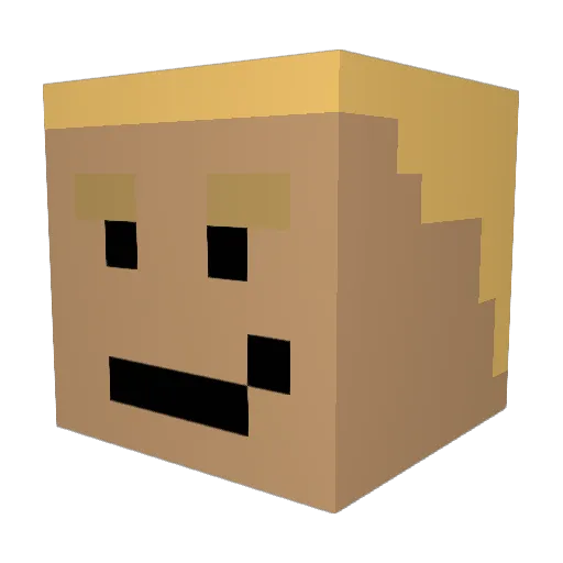 MartinRe Minecraft avatar head, 3D render