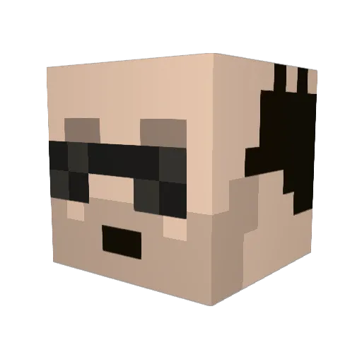 MartinRebo Minecraft avatar head, 3D render