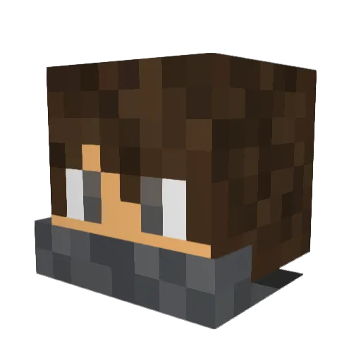 MartinShiranui Minecraft avatar head, 3D render