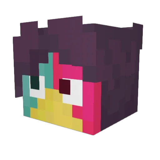 Martintuneado Minecraft avatar head, 3D render