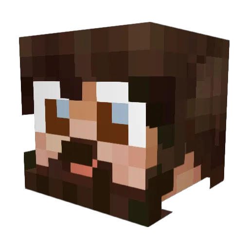 Martoof Minecraft avatar head, 3D render