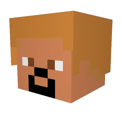 MartuMan Minecraft avatar head, 3D render