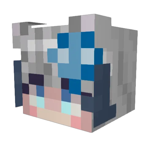 MaruDaifuku Minecraft avatar head, 3D render