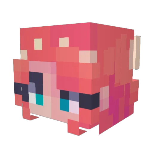 Marubean Minecraft avatar head, 3D render