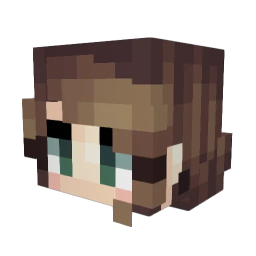 Marufelle Minecraft avatar head, 3D render