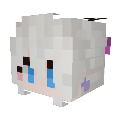 Maruhy Minecraft avatar head, 3D render