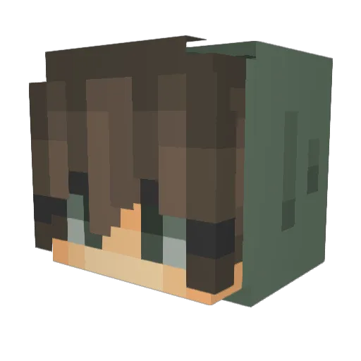 Marulit Minecraft avatar head, 3D render