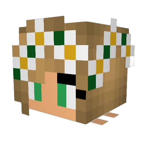 Marushka Minecraft avatar head, 3D render