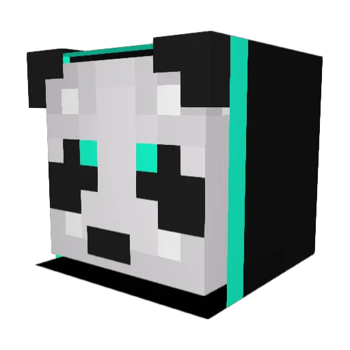 Marvin_panda Minecraft avatar head, 3D render