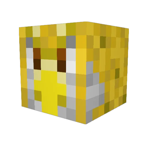 MarvyTin Minecraft avatar head, 3D render