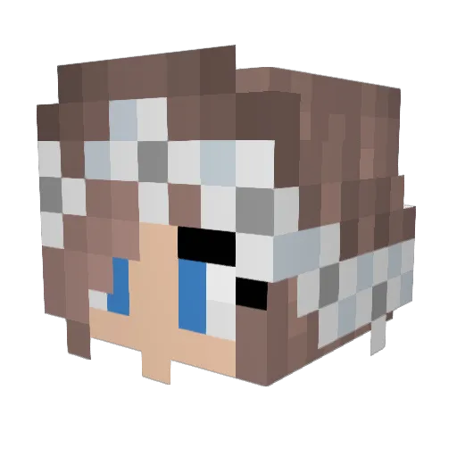 MaryClare13 Minecraft avatar head, 3D render