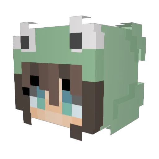 MaryDeadpool Minecraft avatar head, 3D render