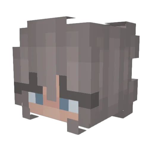 MaryLuck Minecraft avatar head, 3D render
