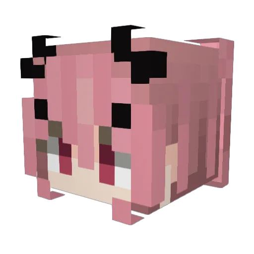 Mary_qq Minecraft avatar head, 3D render