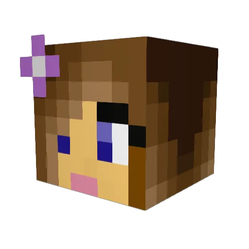 Maryjknight Minecraft avatar head, 3D render