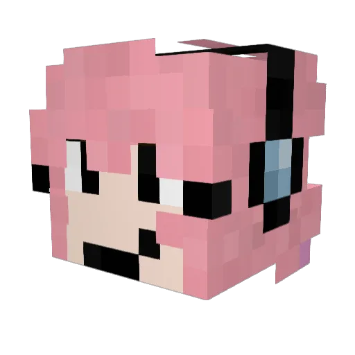 Maryleet Minecraft avatar head, 3D render