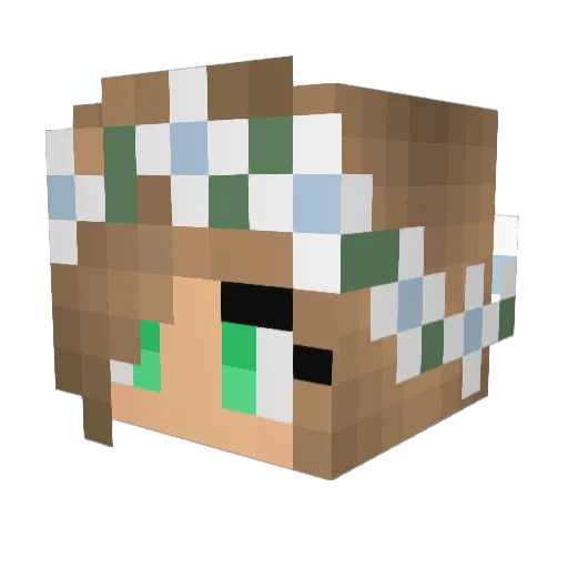 Marylene Minecraft avatar head, 3D render