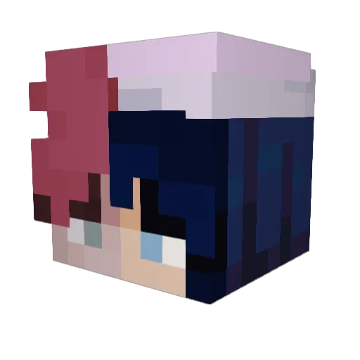 Marymiama Minecraft avatar head, 3D render