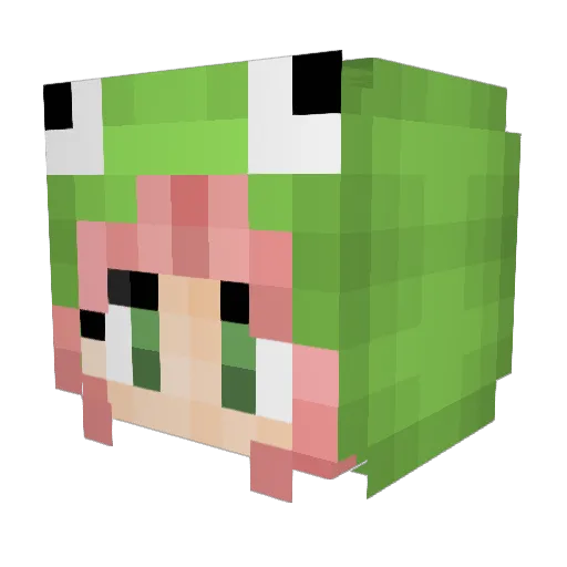 Marzipanfrosch Minecraft avatar head, 3D render