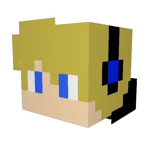 MasBejo Minecraft avatar head, 3D render
