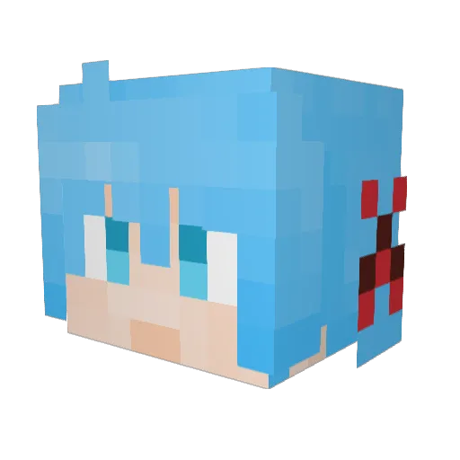 Masami Minecraft avatar head, 3D render