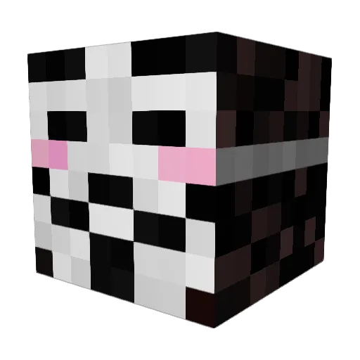 Mascareally Minecraft avatar head, 3D render