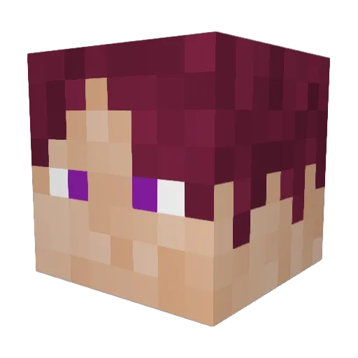 Mascian Minecraft avatar head, 3D render
