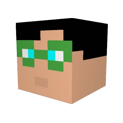 MaseDogg Minecraft avatar head, 3D render