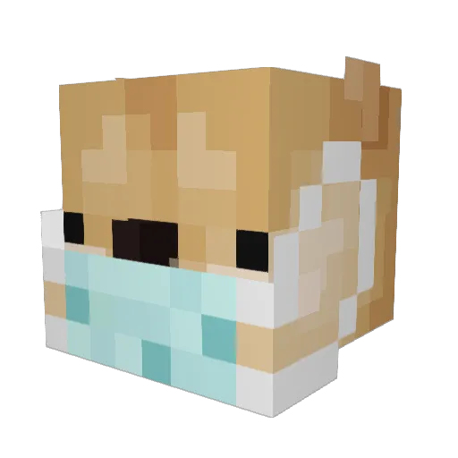 Masebti Minecraft avatar head, 3D render