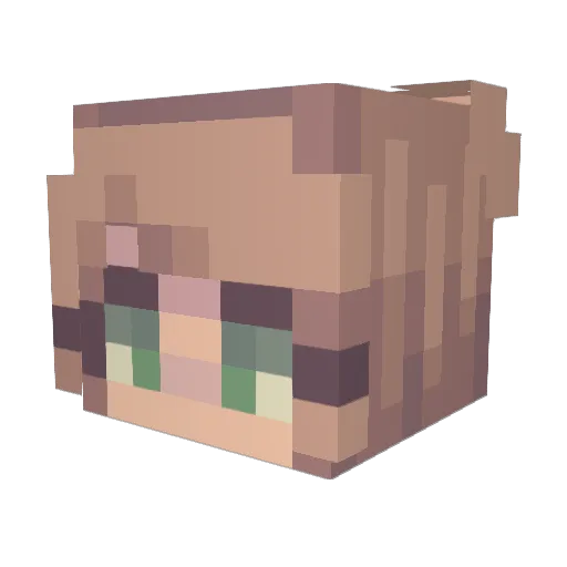 Maseli Minecraft avatar head, 3D render