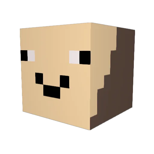 Mash_Melu Minecraft avatar head, 3D render