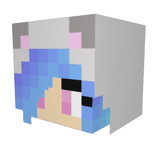 MashaNyasha Minecraft avatar head, 3D render
