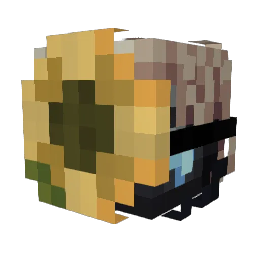 Mashaistrickster Minecraft avatar head, 3D render