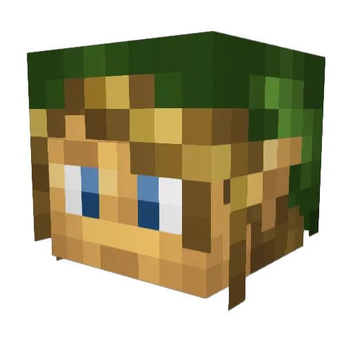 Mashaj Minecraft avatar head, 3D render