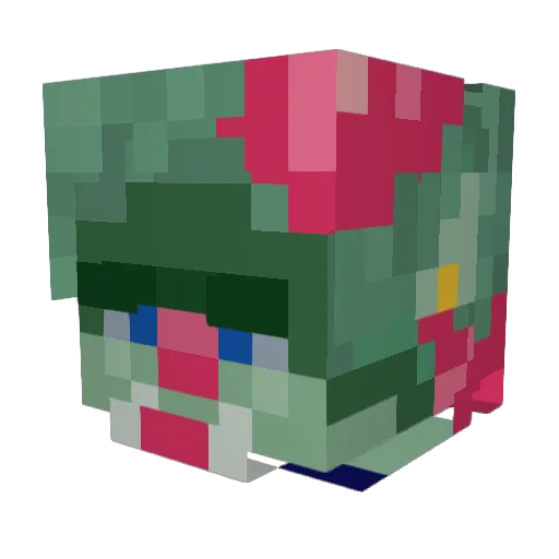Mashhy_ Minecraft avatar head, 3D render
