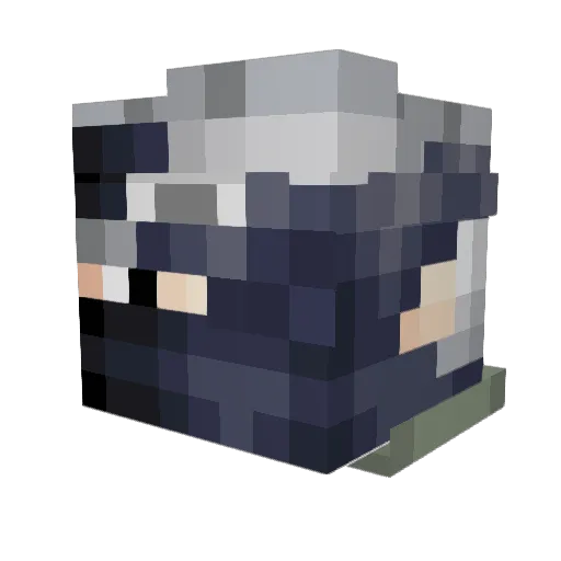 Mashibasa Minecraft avatar head, 3D render