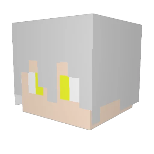 MashiroJin Minecraft avatar head, 3D render