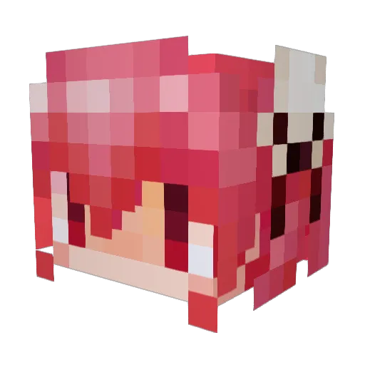 Mashirotti Minecraft avatar head, 3D render
