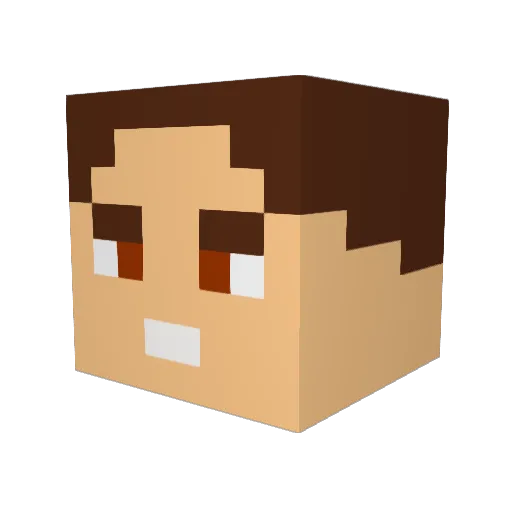 Mashuga Minecraft avatar head, 3D render
