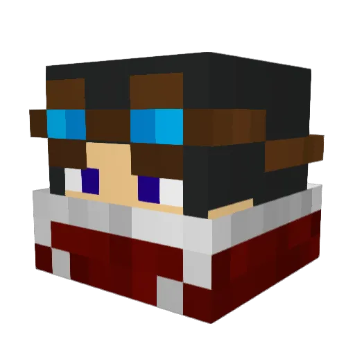 Mashyro Minecraft avatar head, 3D render