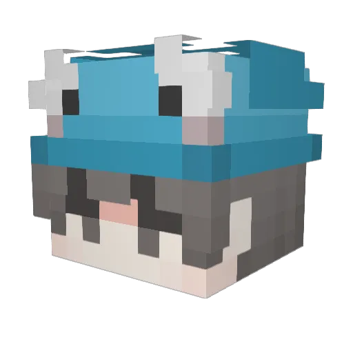 Masimain Minecraft avatar head, 3D render