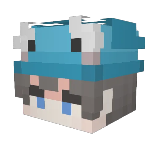 Masimain Minecraft avatar head, 3D render