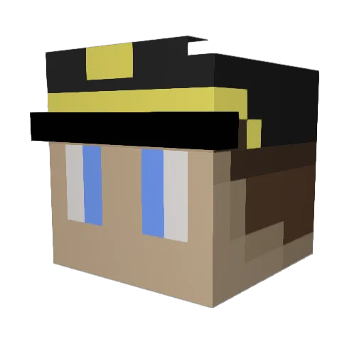 MasinJ Minecraft avatar head, 3D render