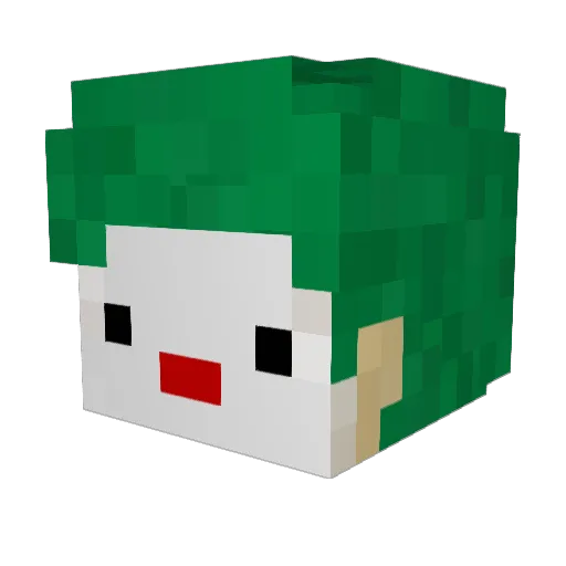 Mask06 Minecraft avatar head, 3D render